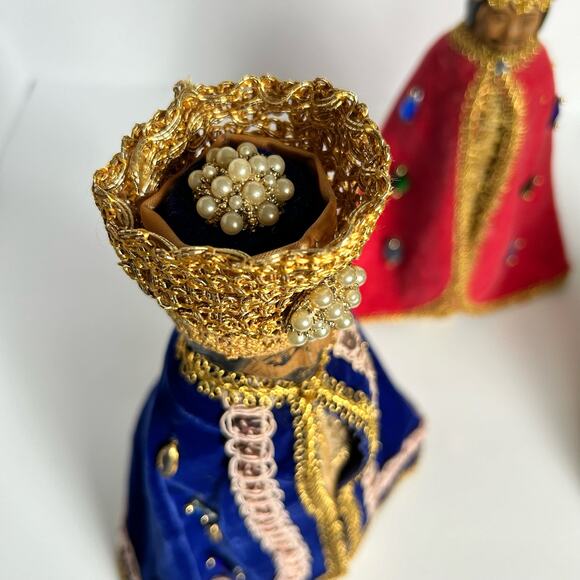 Vintage Mrs. Butterworth Three Wise Men Handmade Decorated Costume Jewlery - Picture 8 of 14